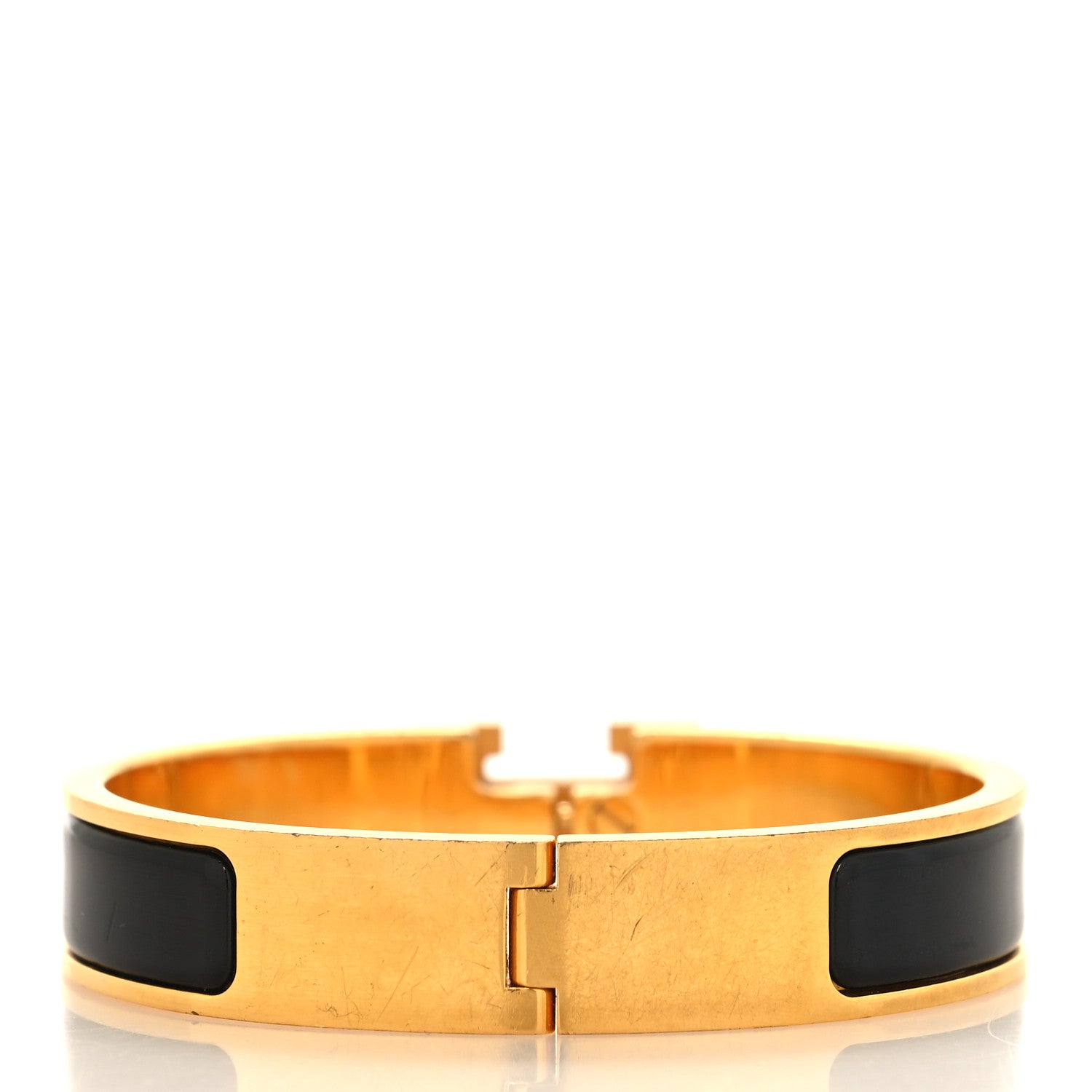 Hermes Enamel Narrow Clic Clac H Bracelet GM Black 3 of 4