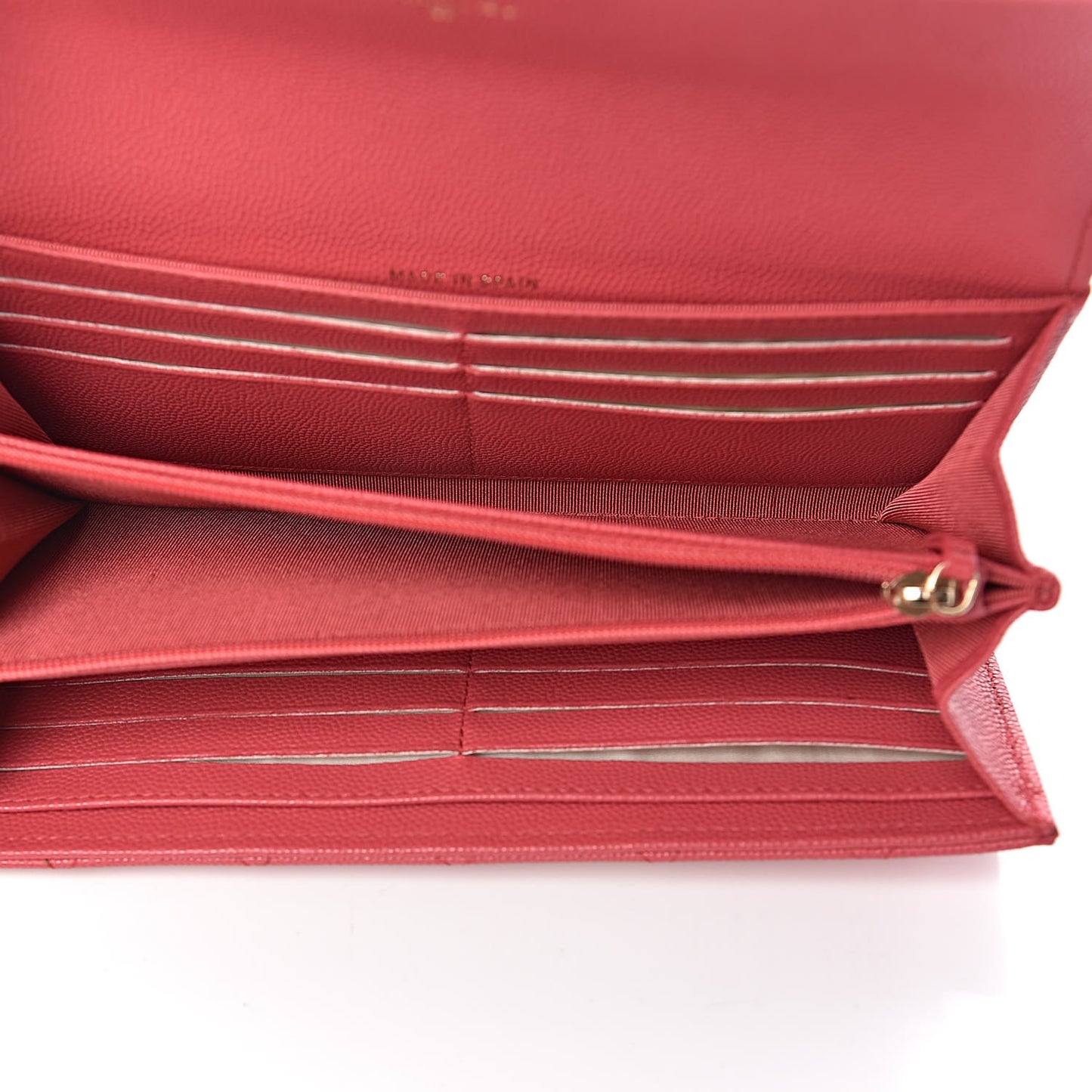 Caviar Quilted Large Gusset Flap Wallet Pink