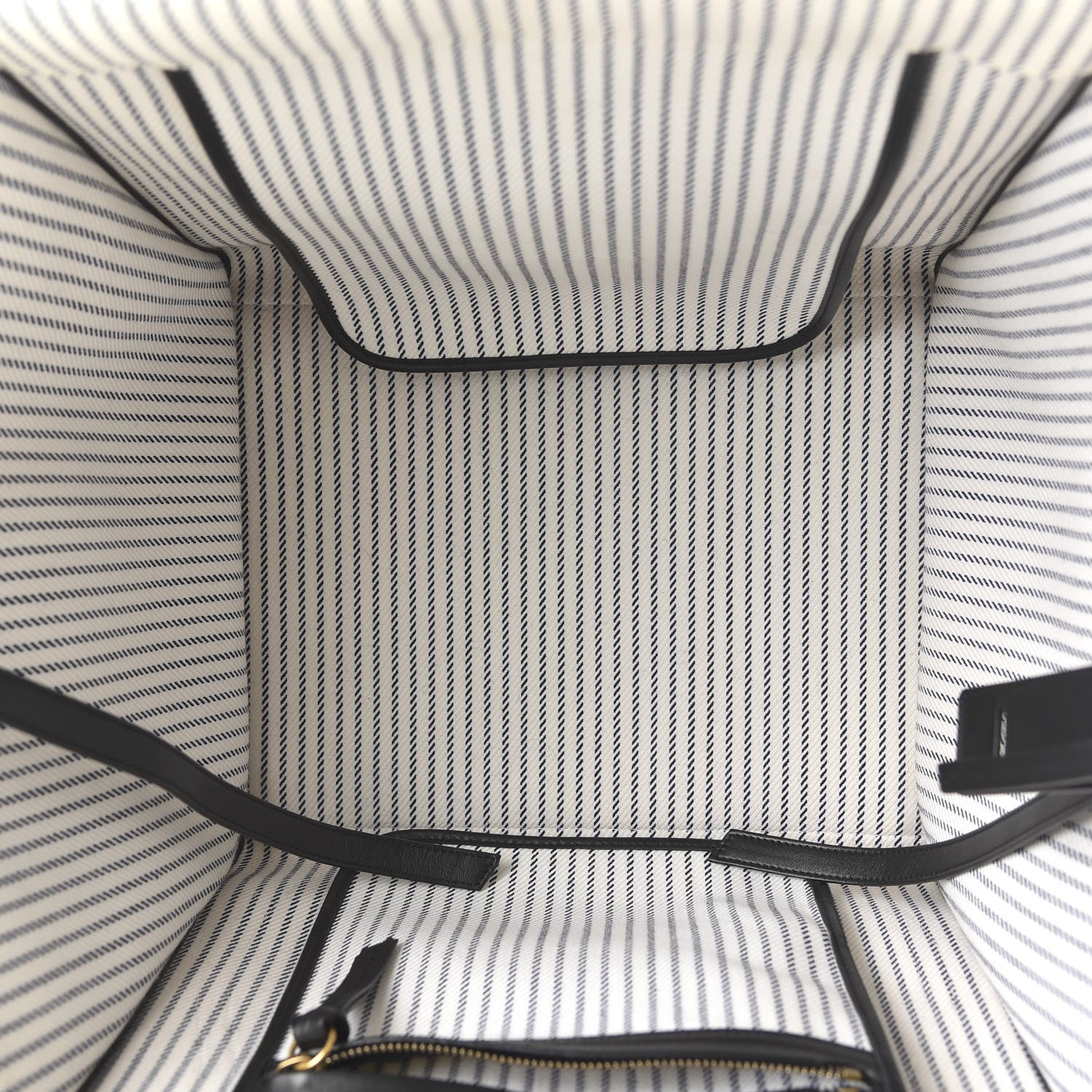 Celine Cotton Canvas Striped Medium Phantom Luggage White Navy 5 of 10
