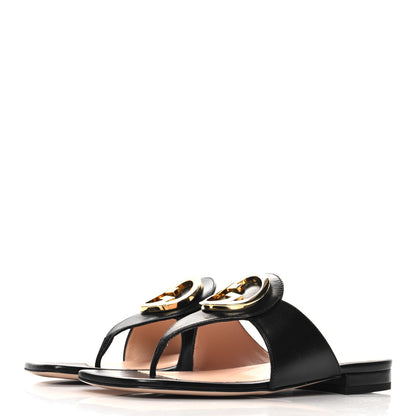 Gucci Calfskin Cachemire Blondie 15mm Thong Sandals 35.5 Black 4 of 8