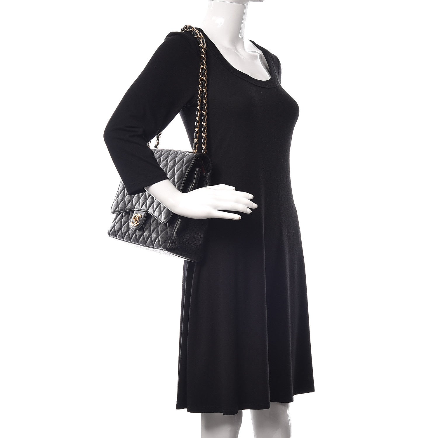 Chanel Caviar Quilted Maxi Double Flap Black 2 of 13