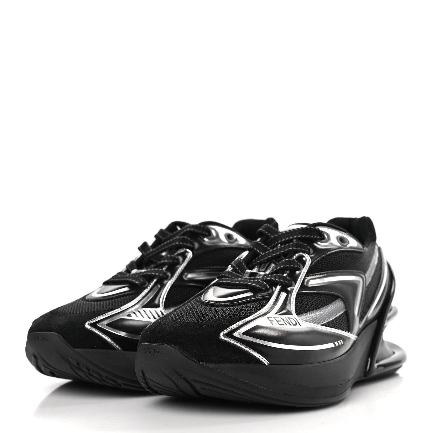 Tech Fabric Calfskin Womens First 1 Sneakers 36 Black