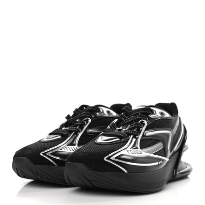 Fendi Tech Fabric Calfskin Womens First 1 Sneakers 36 Black 3 of 8