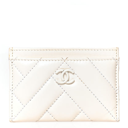 Chanel Lambskin Quilted Card Holder White 1 of 13
