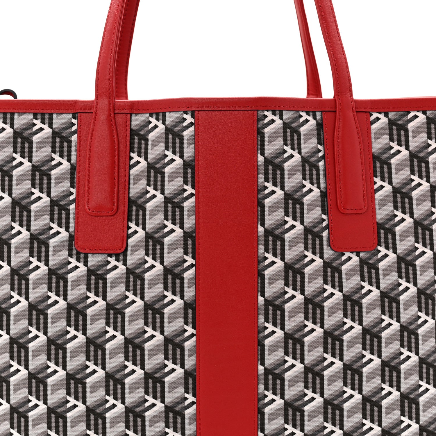 MCM Visetos Medium Liz Reversible Shopper Tote Candy Red 10 of 15