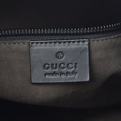 Gucci Guccissima Signature Medium Flat Messenger Bag Black 6 of 13