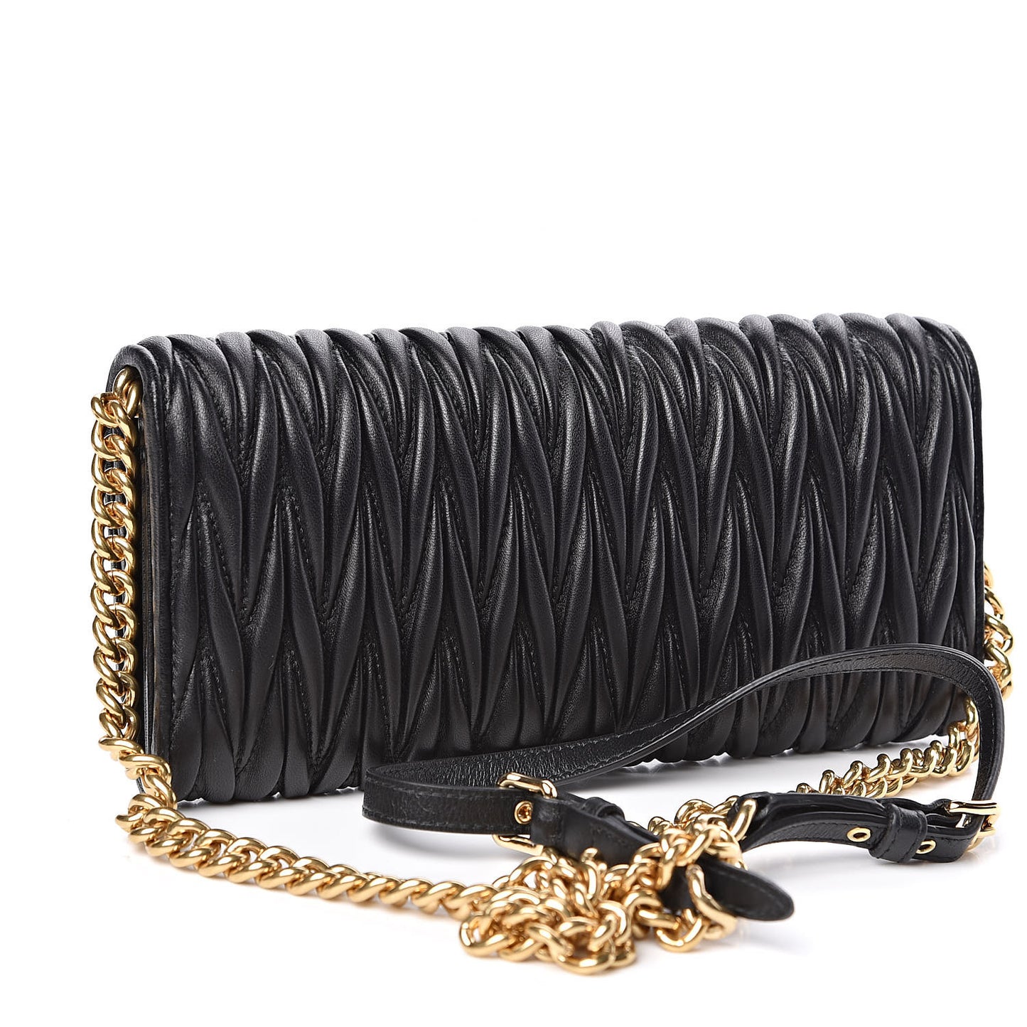 Nappa Matelasse Wallet On Chain Black