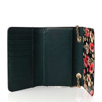 Dolce & Gabbana Patent Floral Print Wallet On Chain Black Multicolor 5 of 9