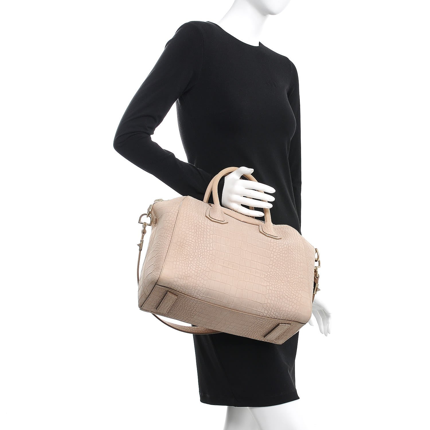 Givenchy Nubuck Crocodile Embossed Medium Antigona Beige 3 of 8