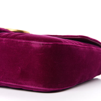 Gucci Velvet Matelasse Medium GG Marmont Shoulder Bag Fuchsia Violet Cyclamen 7 of 10