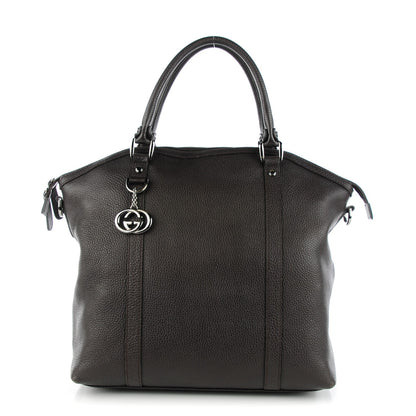 Gucci Calfskin Medium GG Charm Convertible Dome Satchel Dark Brown 1 of 7
