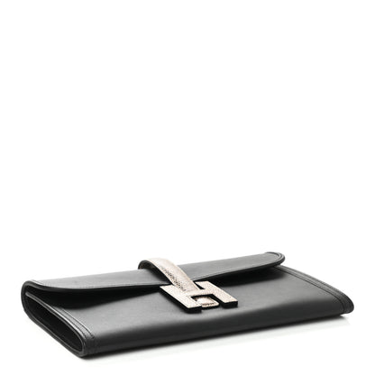 Hermes Swift Lizard Jige Elan Touch 29 Clutch Black Ombre 4 of 7