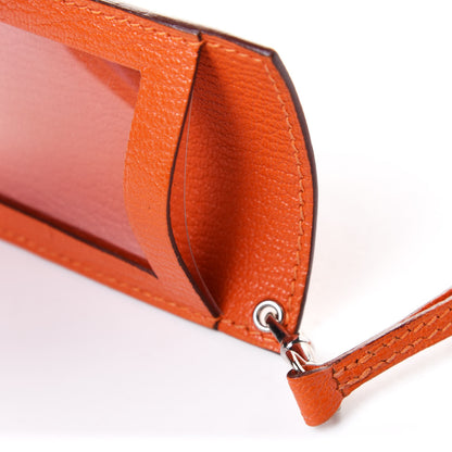 Hermes Chevre Mysore Heidi Badge Holder Orange 5 of 8