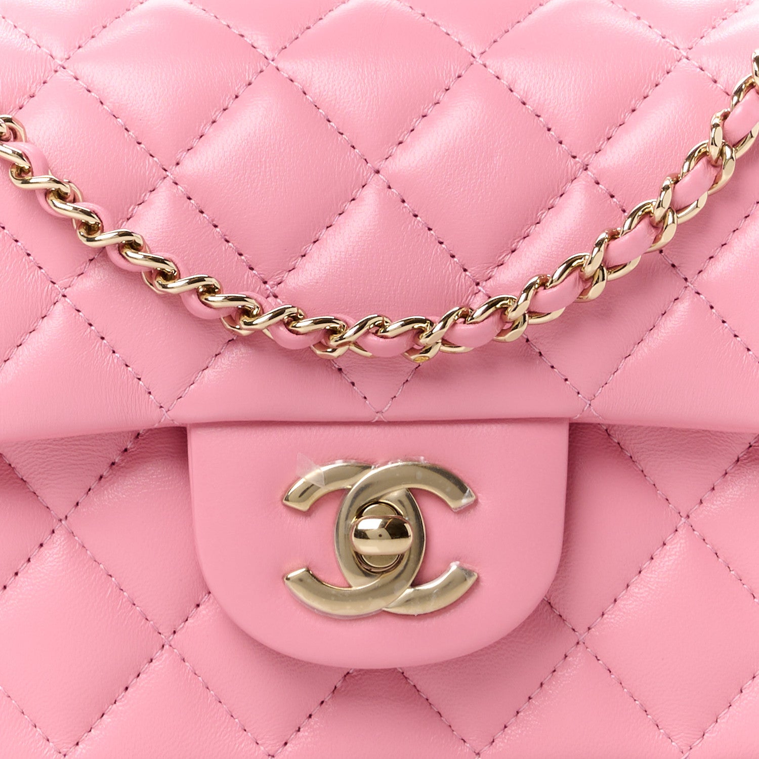 Chanel Lambskin Quilted Mini Top Handle Rectangular Flap Pink 8 of 10