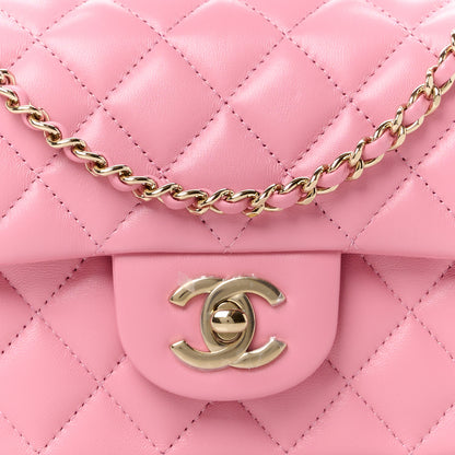 Chanel Lambskin Quilted Mini Top Handle Rectangular Flap Pink 8 of 10