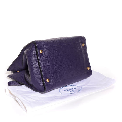 Prada Vitello Daino Twin Pocket Tote Viola 4 of 9