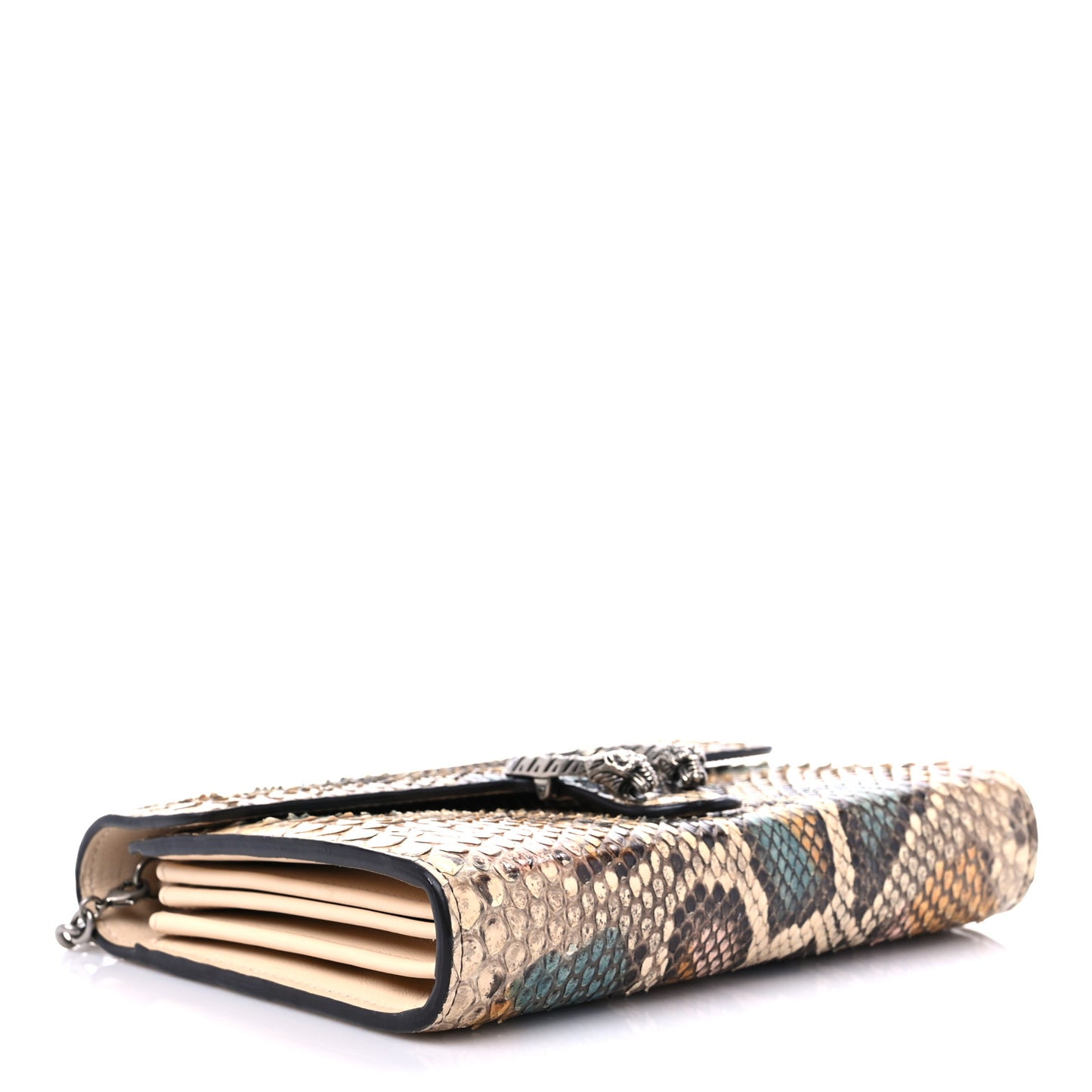 Snakeskin Mini Dionysus Chain Wallet Multicolor