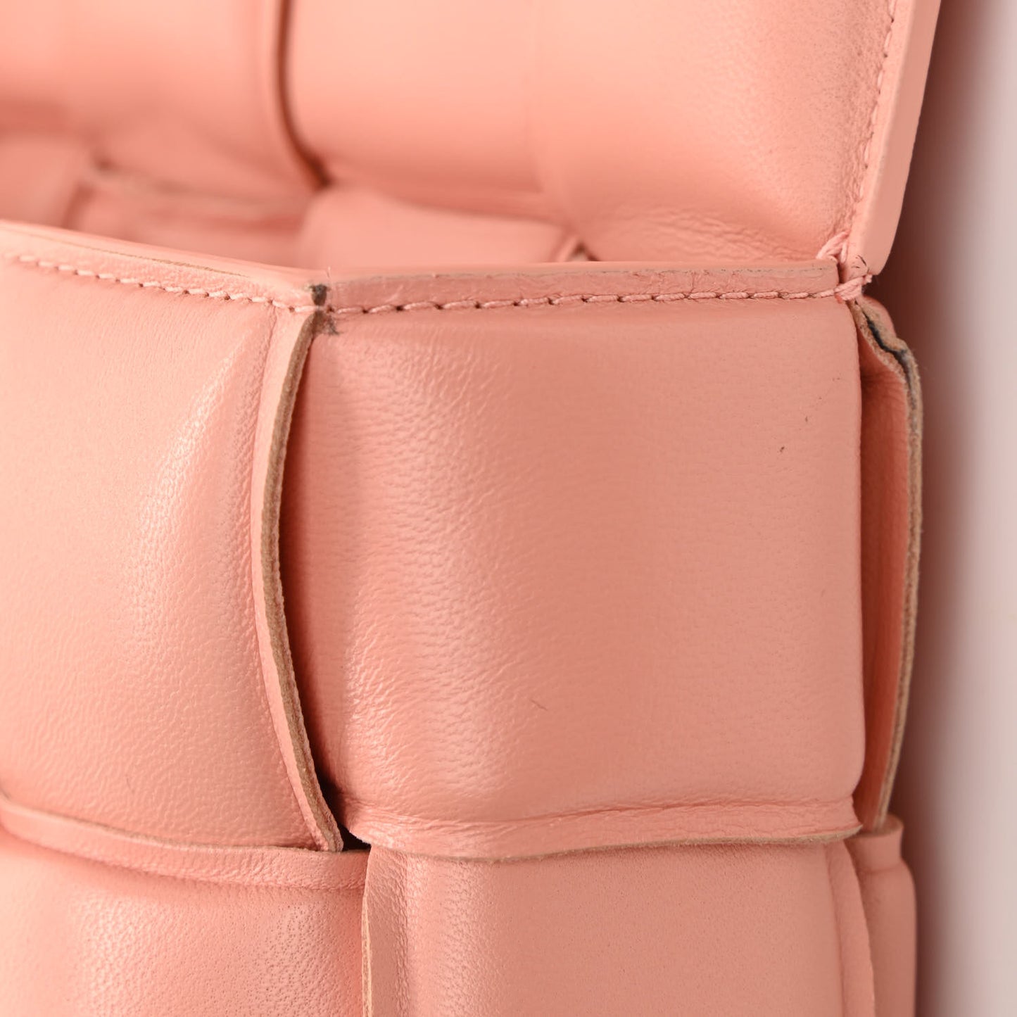 Nappa Maxi Intreccio Padded Cassette Crossbody Bag Peachy