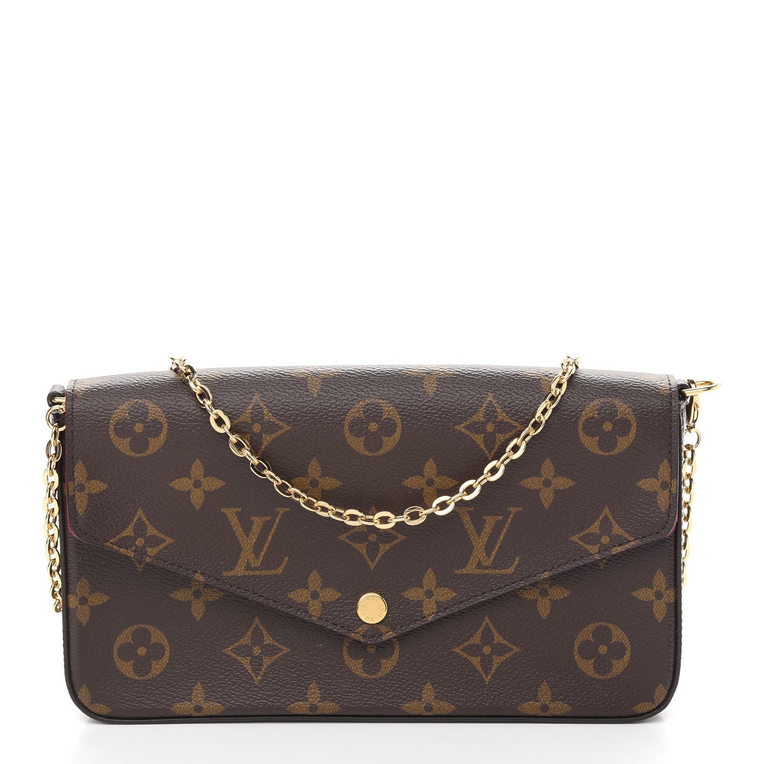 Louis Vuitton Monogram Pochette Felicie Chain Wallet Fuchsia 3 of 9