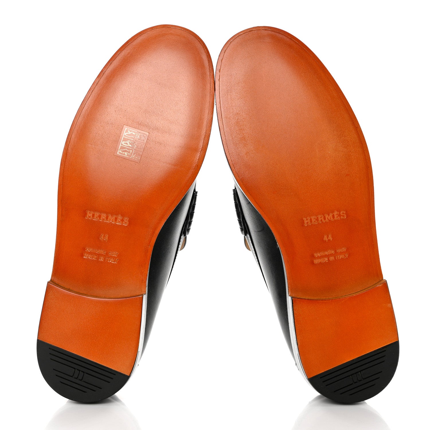 Hermes Calfskin Charrette Loafers 44 Black 5 of 13