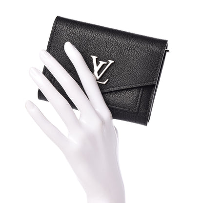 Louis Vuitton Soft Calfskin My Lockme Compact Wallet Black 2 of 7