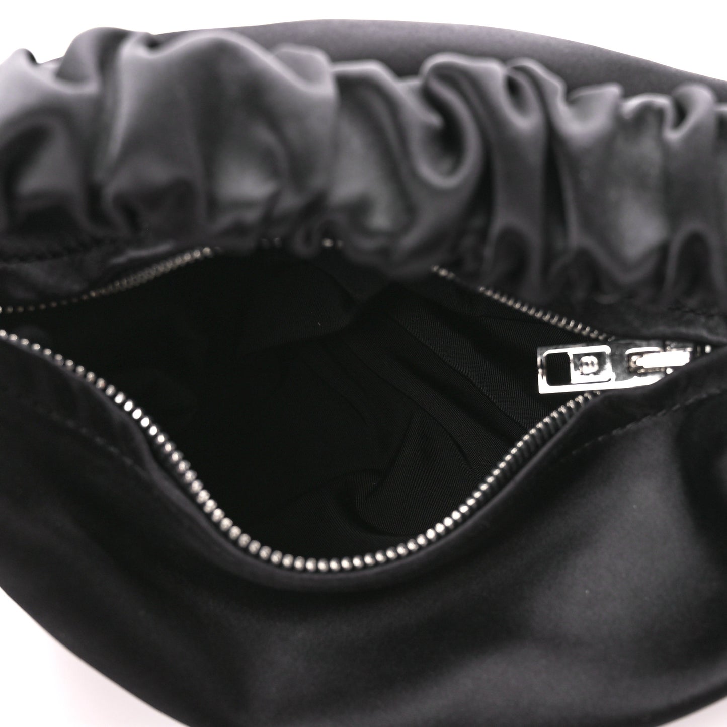 Satin Mini Scrunchie Bag Black