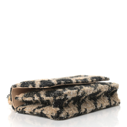 Chanel Wool Tweed Lambskin Quilted Chanel 19 Wallet On Chain WOC and Coin Purse Beige Black 5 of 11