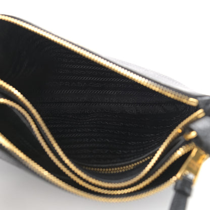 Prada Vitello Phenix Double Zip Crossbody Bag Black 5 of 11