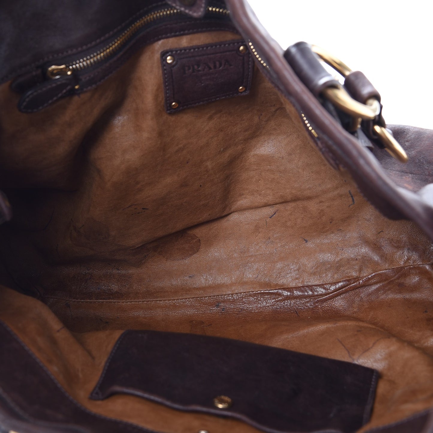 Nappa Studded Aviator Shopping Tote Caffe