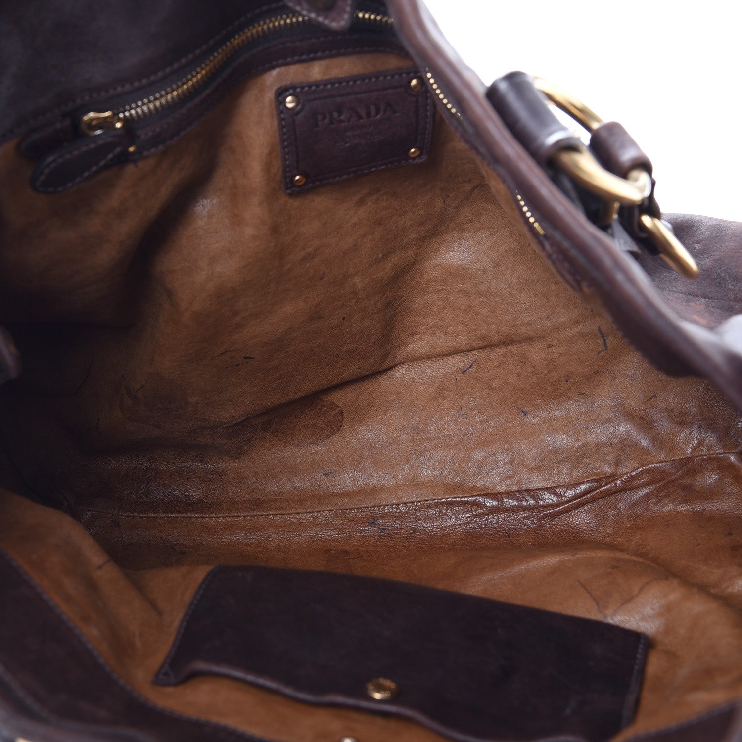 Prada Nappa Studded Aviator Shopping Tote Caffe 13 of 28