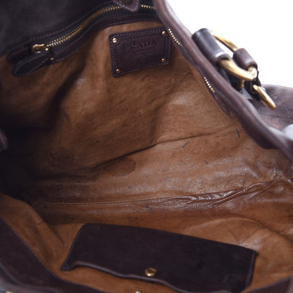 Prada Nappa Studded Aviator Shopping Tote Caffe 13 of 28