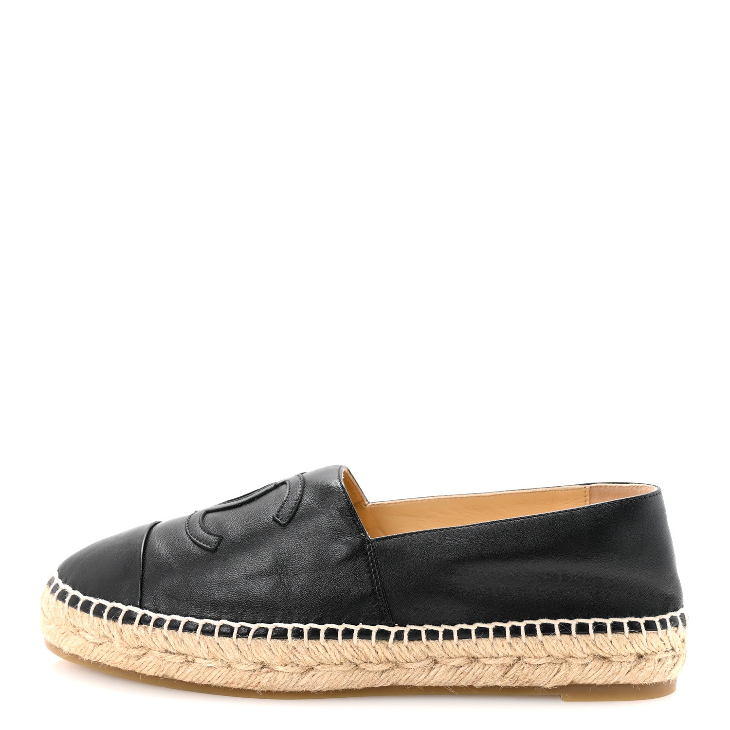 Chanel Lambskin CC Espadrilles 39 Black 1 of 9