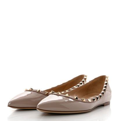 Valentino Garavani Patent Rockstud Ballerina Flats 40.5 Poudre 3 of 8