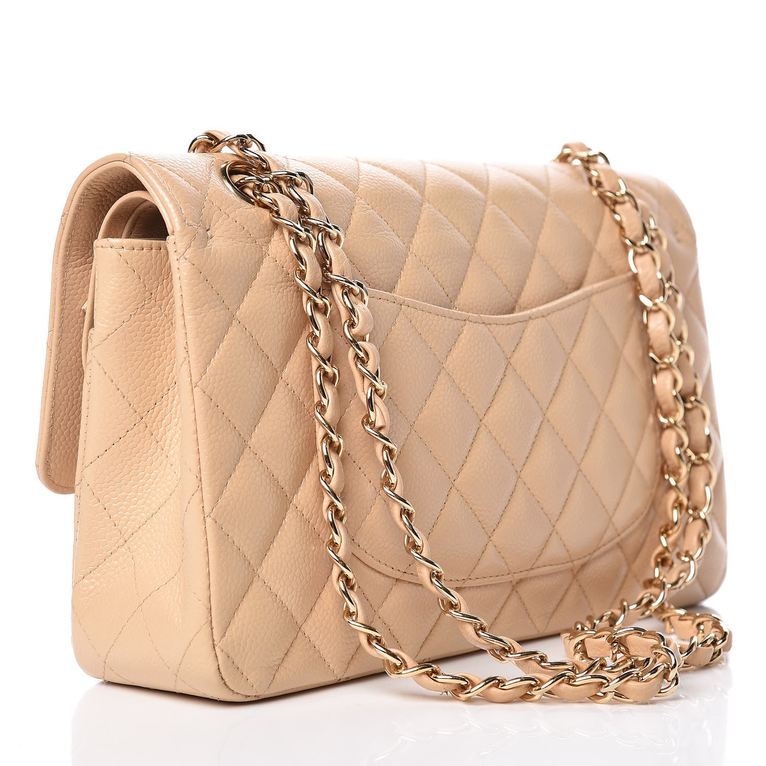 Chanel Caviar Quilted Medium Double Flap Beige Clair 3 of 12