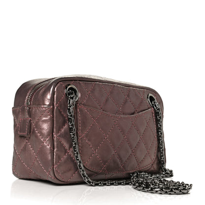 Chanel Metallic Aged Calfskin Quilted Small Reissue Camera Case Rose Fonce 3 of 12