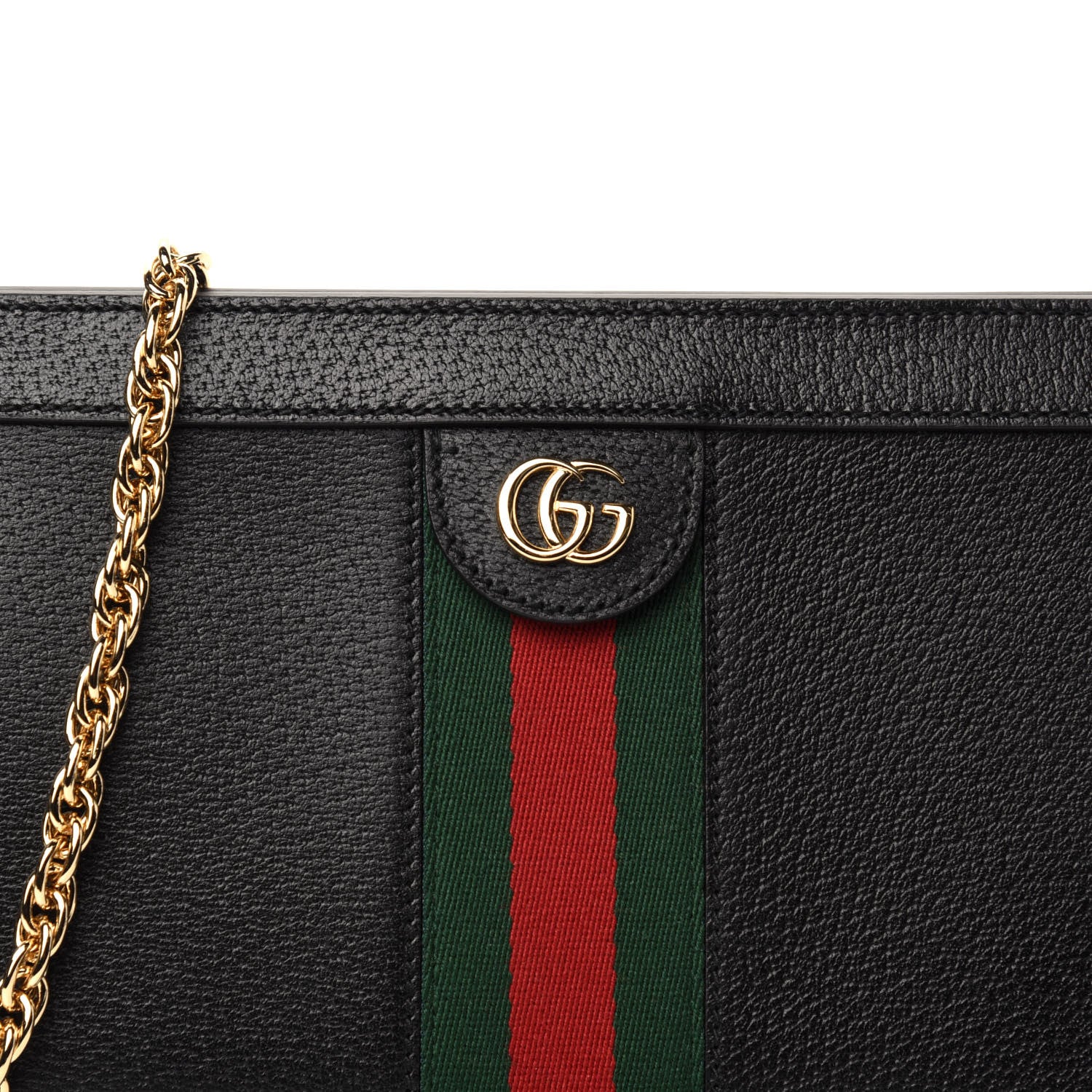 Gucci Calfskin GG Web Small Ophidia Chain Shoulder Bag Black 10 of 10