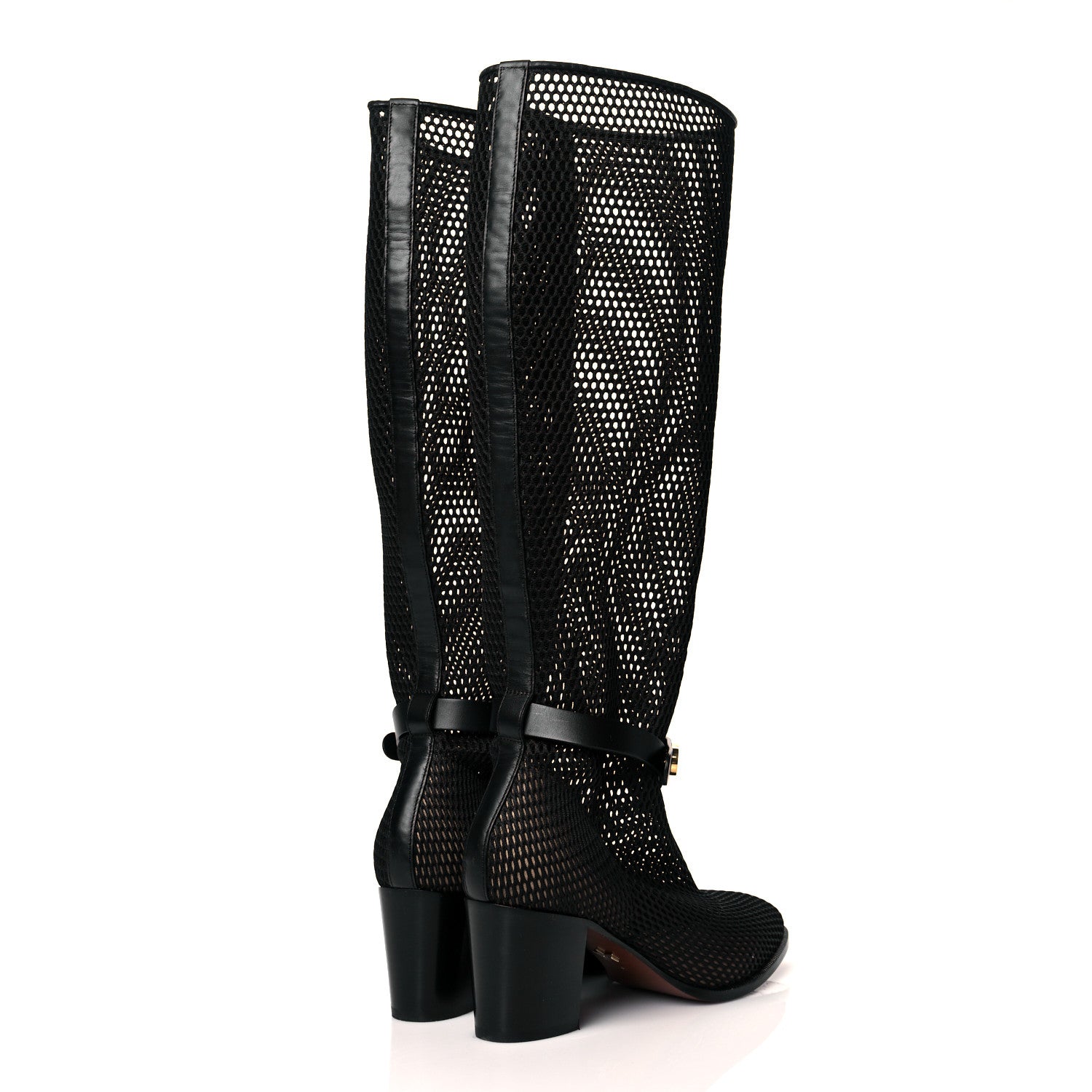 Christian Dior Calfskin Resille Empreinte High Boots 36 Black 4 of 10