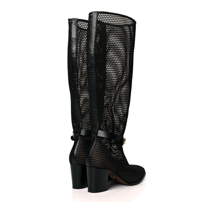 Christian Dior Calfskin Resille Empreinte High Boots 36 Black 4 of 10