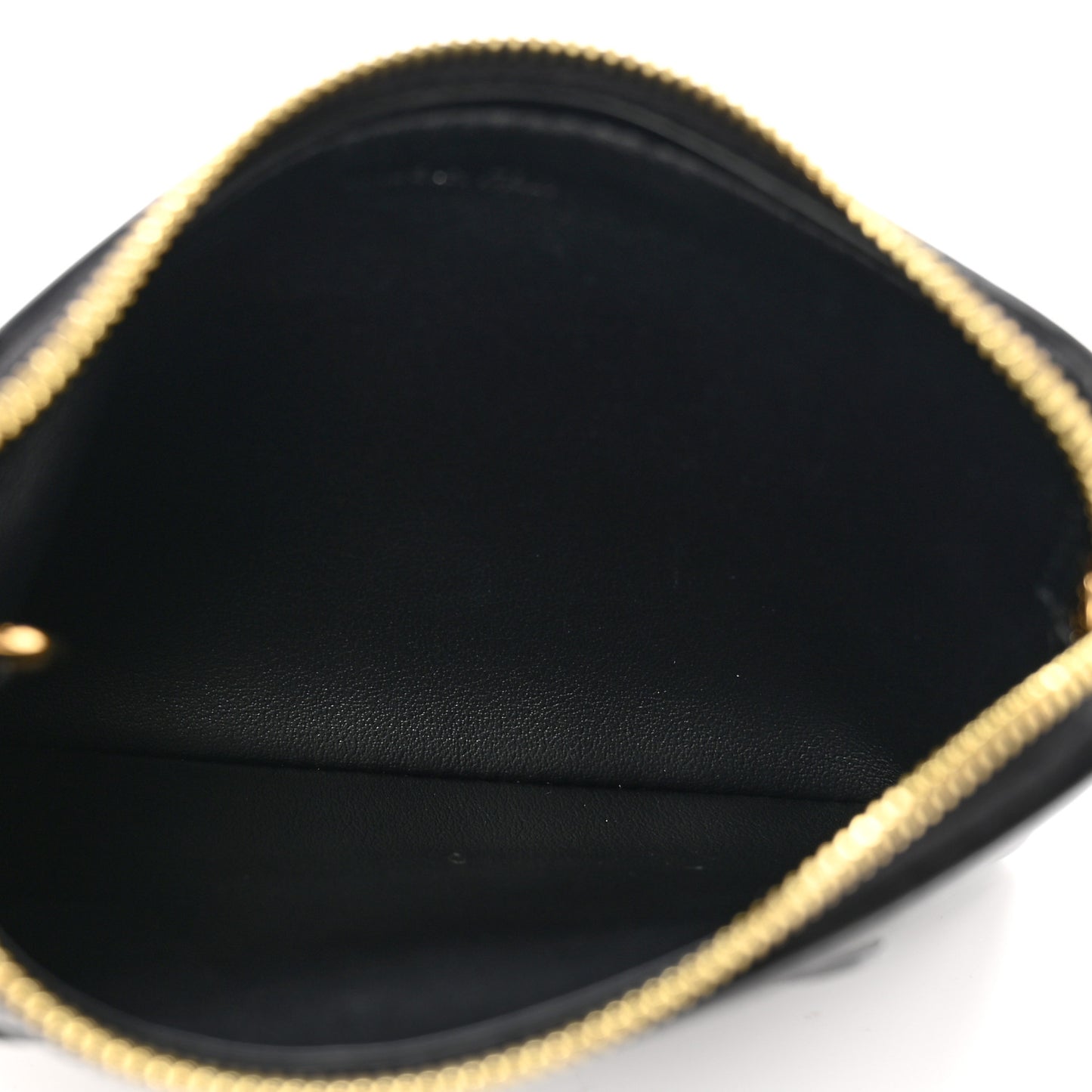 Smooth Calfskin Cuir Triomphe Coin and Card Pouch With Hook Black