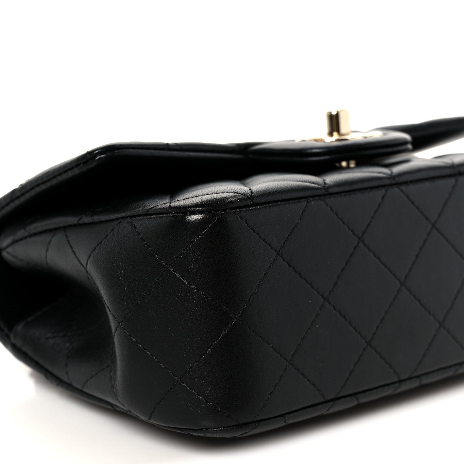 Chanel Lambskin Quilted Mini Top Handle Rectangular Flap Black 10 of 11
