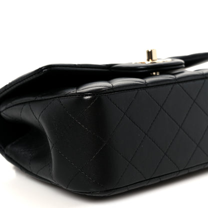 Chanel Lambskin Quilted Mini Top Handle Rectangular Flap Black 10 of 11