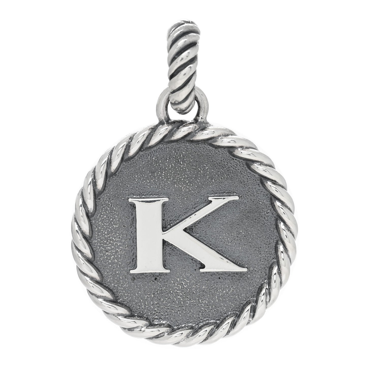 Sterling Silver Cable Collectibles Initial K Charm Pendant
