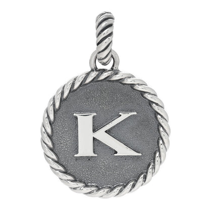 David Yurman Sterling Silver Cable Collectibles Initial K Charm Pendant 1 of 3