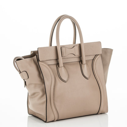 Celine Drummed Calfskin Mini Luggage Dune 3 of 6