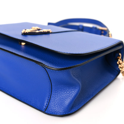 Versace Grainy Calfskin Virtus Chain Crossbody Blue 8 of 8
