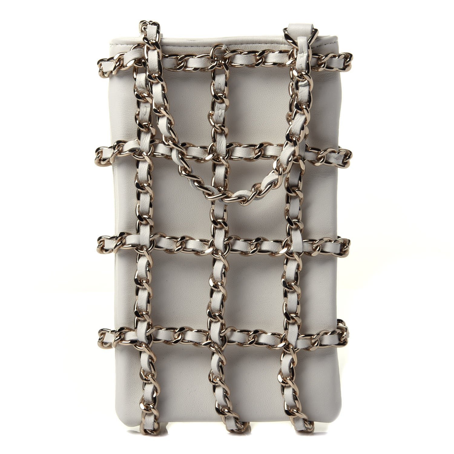 Chanel Lambskin Tech Me Out Clutch With Chain White 1 of 4
