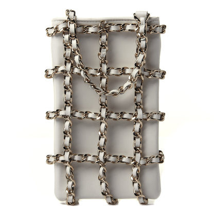Chanel Lambskin Tech Me Out Clutch With Chain White 1 of 4