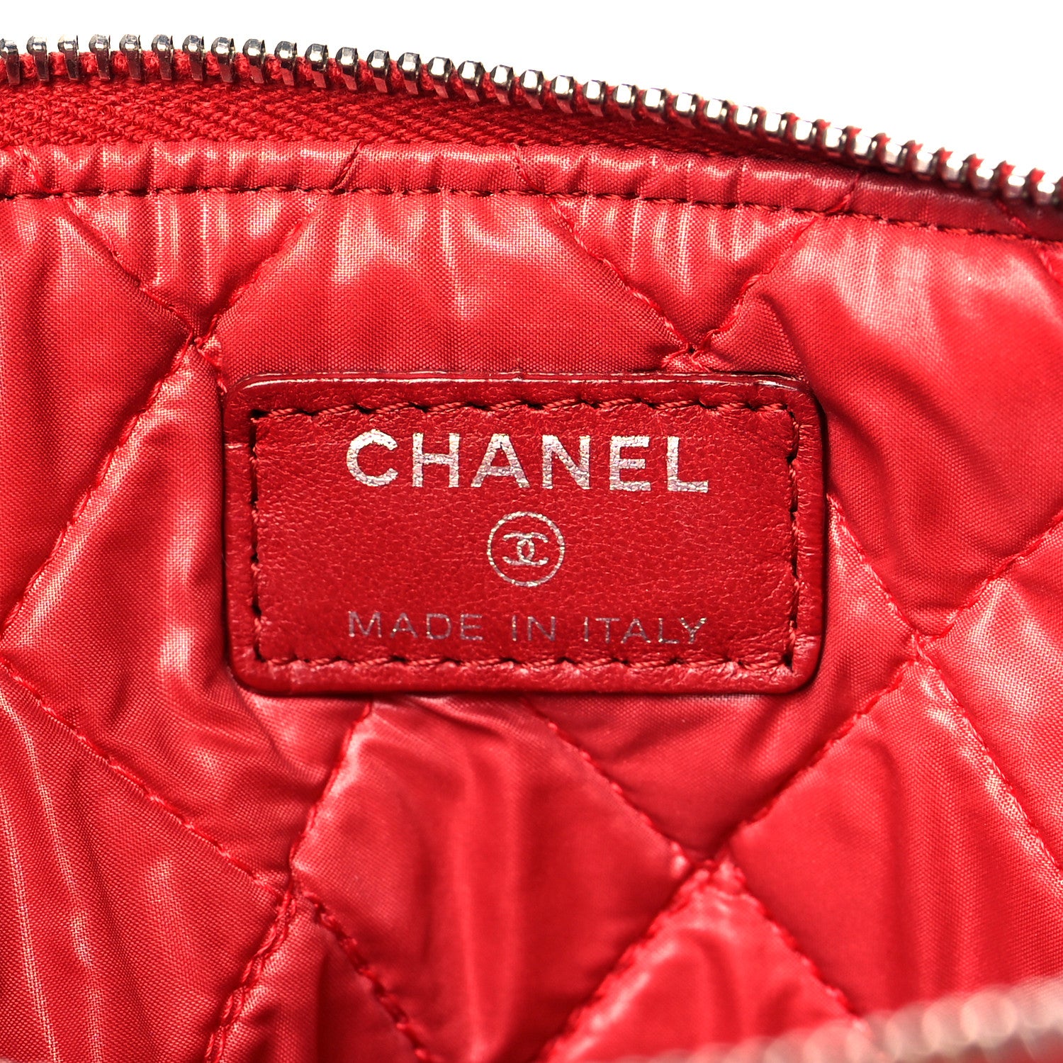 Chanel Lambskin Quilted Medium Cosmetic Case Red 6 of 11