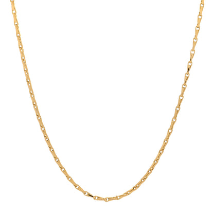 Bulgari 18K Yellow Gold 2mm Chain Necklace 15.5" 1 of 5