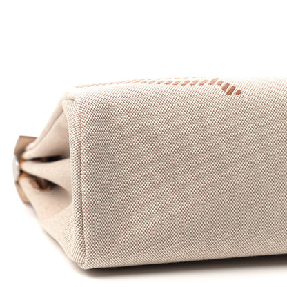 Hermes Vache Hunter Toile H Brides de Gala Herbag Zip Retourne 31 PM Natural 6 of 10